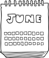 noir et blanc dessin animé calendrier montrant mois de png