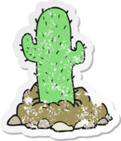 retrò afflitto etichetta di un' cartone animato cactus png