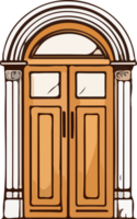 AI generated door design illustration isolated on transparent background png