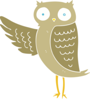 flat color illustration of a cartoon owl png