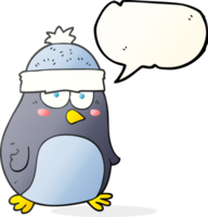 toespraak bubbel tekenfilm pinguïn png