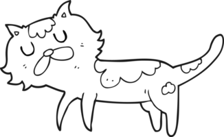 gato de dibujos animados en blanco y negro png