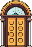 AI generated door design illustration isolated on transparent background png