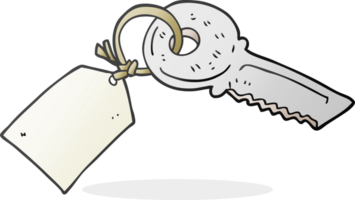 cartoon key with tag png