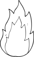 noir et blanc dessin animé Feu png