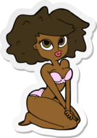 sticker of a cartoon woman wearing bikini png