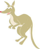 flat color illustration of a cartoon kangaroo png