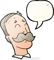 speech bubble cartoon ageing man with mustache png