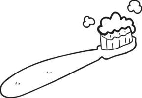 black and white cartoon toothbrush png