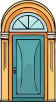 AI generated door design illustration isolated on transparent background png