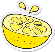 sticker of a cartoon lemon png