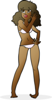 cartoon pretty woman in bikini png