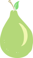 flat color illustration of a cartoon pear png