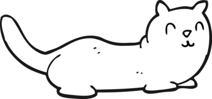 black and white cartoon cat png