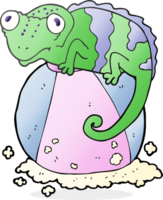 cartoon chameleon on ball png