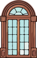 AI generated door design illustration isolated on transparent background png