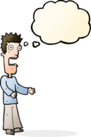 cartoon man freaking out with thought bubble png