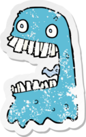 pegatina retro angustiada de un fantasma asqueroso de dibujos animados png