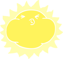 doodle de desenho animado sol brilhando png