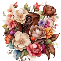 ai gegenereerd bloemen bloem ontwerp, digitaal olieverf bloemen patroon, schitteren bloem ontwerp, reliëf bloem patroon, glanzend bloem schilderen, decoratief bloem ontwerp png