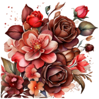 AI generated Floral flower design, Digital oilpainted floral pattern, Glitter flower design, Embossed flower pattern, Glossy flower painting, Decorative flower design png