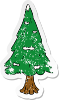 distressed sticker cartoon doodle single snow covered tree png