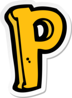 sticker of a cartoon letter P png