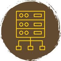 estructurado datos línea circulo amarillo icono vector