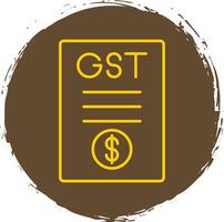 gst línea circulo amarillo icono vector