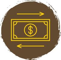 Cash Flow Line Circle Yellow Icon vector