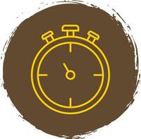 Stopwatch Line Circle Yellow Icon vector