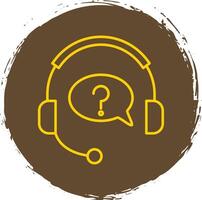 Help Line Circle Yellow Icon vector