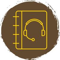 Notebook Support Line Circle Yellow Icon vector