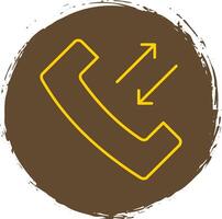 Contact Us Line Circle Yellow Icon vector