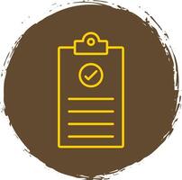 Checklist Line Circle Yellow Icon vector