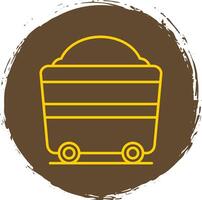 Wagon Line Circle Yellow Icon vector