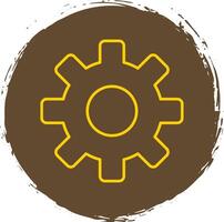 Gears Line Circle Yellow Icon vector