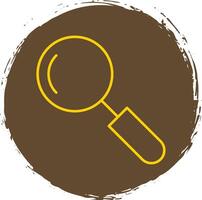 Search Line Circle Yellow Icon vector