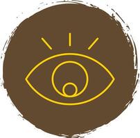 Eye Line Circle Yellow Icon vector