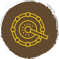 Tambourine Line Circle Yellow Icon vector