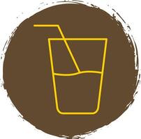 Fresh Juice Line Circle Yellow Icon vector
