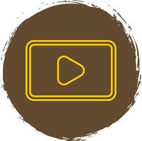 vídeo línea circulo amarillo icono vector