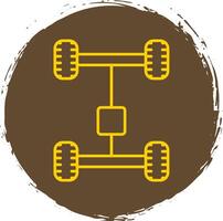 Axletree Line Circle Yellow Icon vector