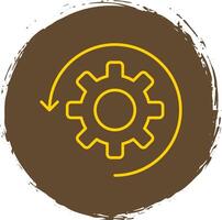 Automate Line Circle Yellow Icon vector