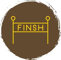 Finish Line Line Circle Yellow Icon vector