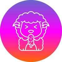 Vomit Line Gradient Circle Icon vector