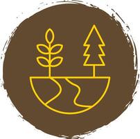 Nature Line Circle Yellow Icon vector