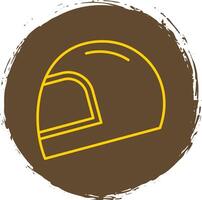 Helmet Line Circle Yellow Icon vector