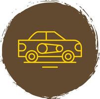 Belt Drive Kit Line Circle Yellow Icon vector