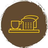 Breakfast Line Circle Yellow Icon vector